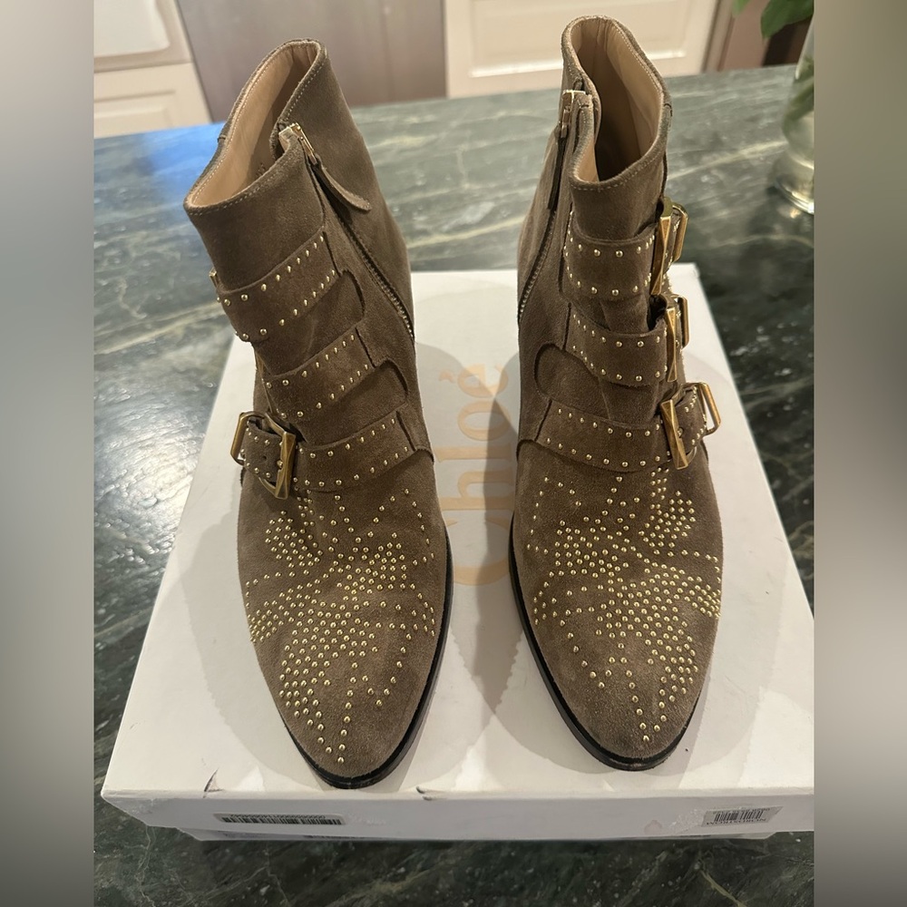 Chloe Susanna Boots Sz Dark Greige